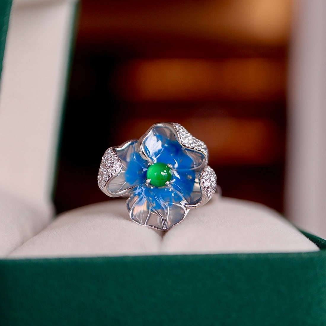 S925 Sterling Silver Inlaid Blue Fairy Ring - 2