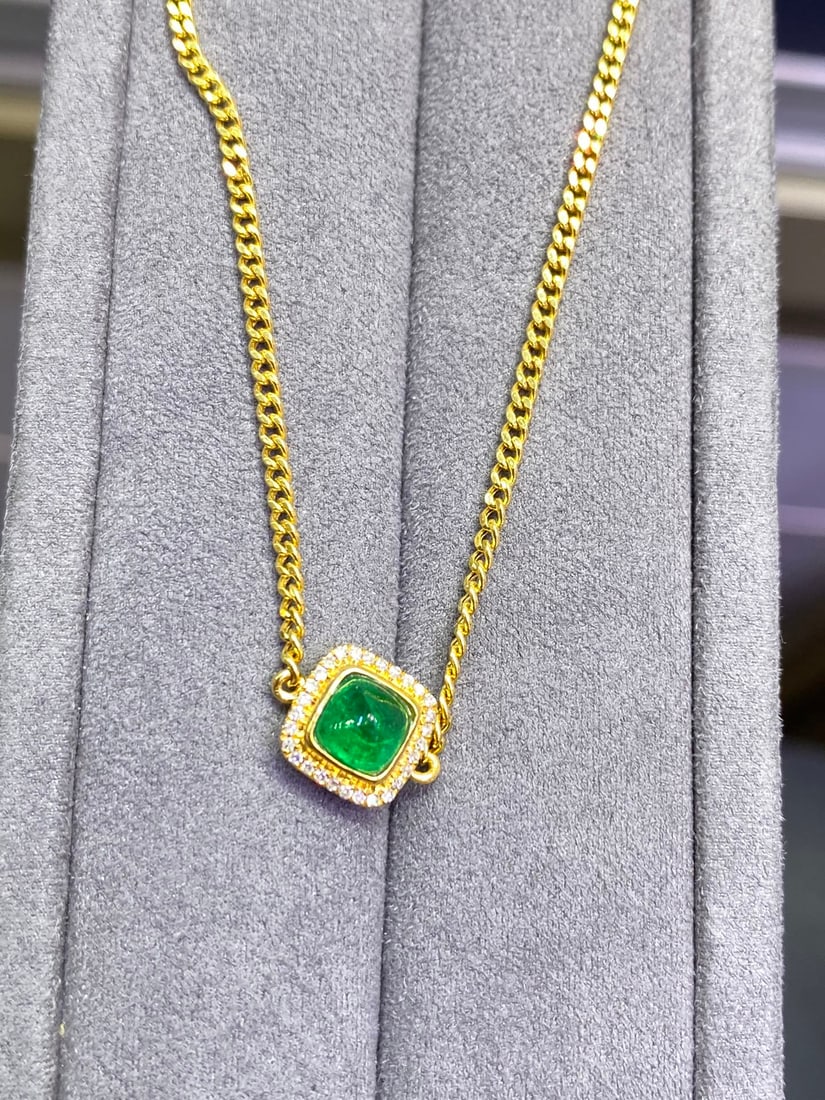 18K Gold Plated Natural Emerald Bracelet - 7