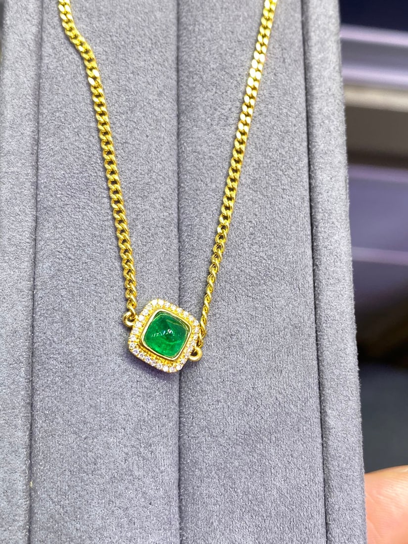 18K Gold Plated Natural Emerald Bracelet - 8