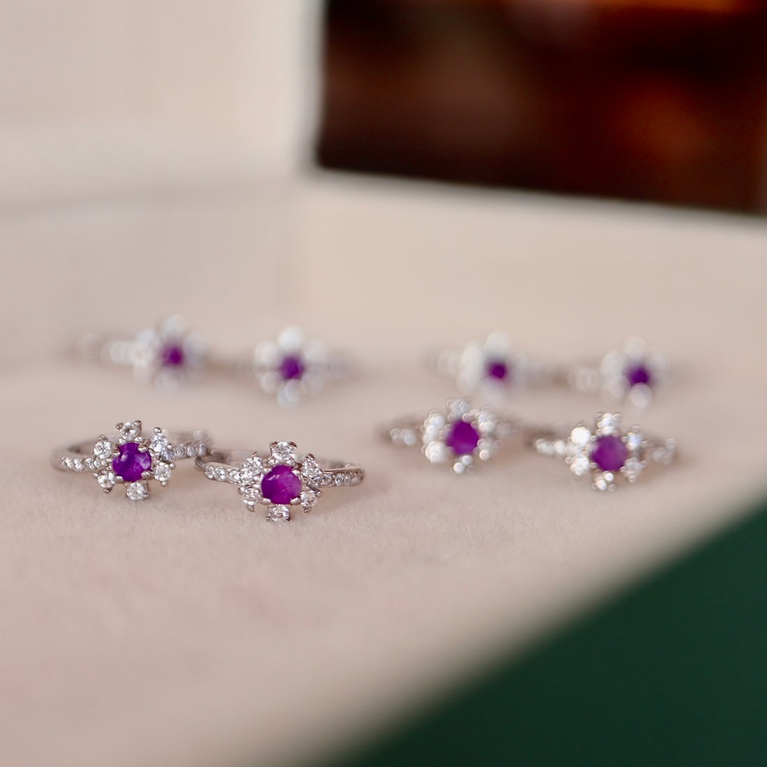 S925 Sterling Silver Inlaid Stud Earrings - 6