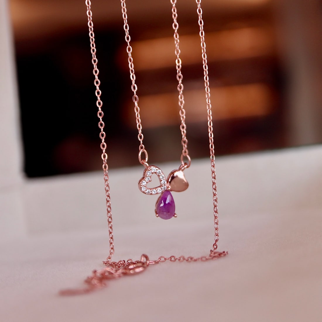 S925 Sterling Silver Rose Gold Pendant - 3