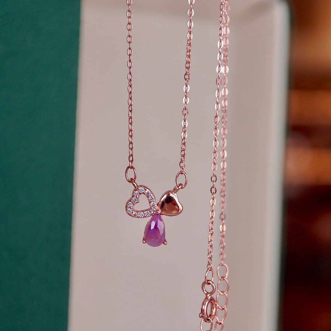 S925 Sterling Silver Rose Gold Pendant - 4