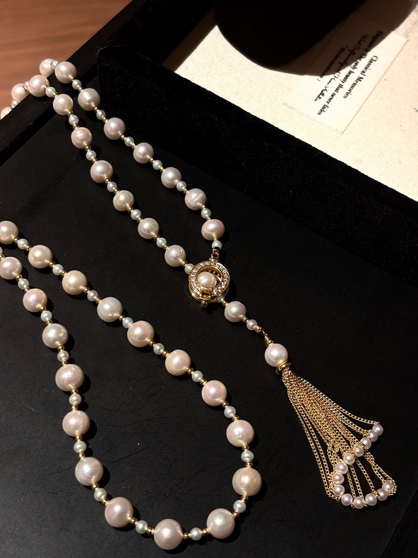 Freshwater Pearl Skirt Hem Sweater Chain - 5