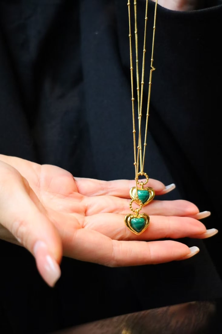 Natural Malachite Heart Pendant: Natural Malachite Heart Pendant, featuring high-quality natural heart-shaped malachite.Quantity: 1 Reserve: $200.00 Shipping: Domestic: Shipping rates are determined by destination International: Fore