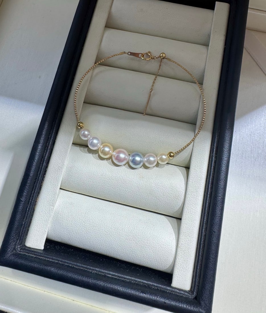 18K Gold Akoya Pearl Bouncy Bracelet - 2