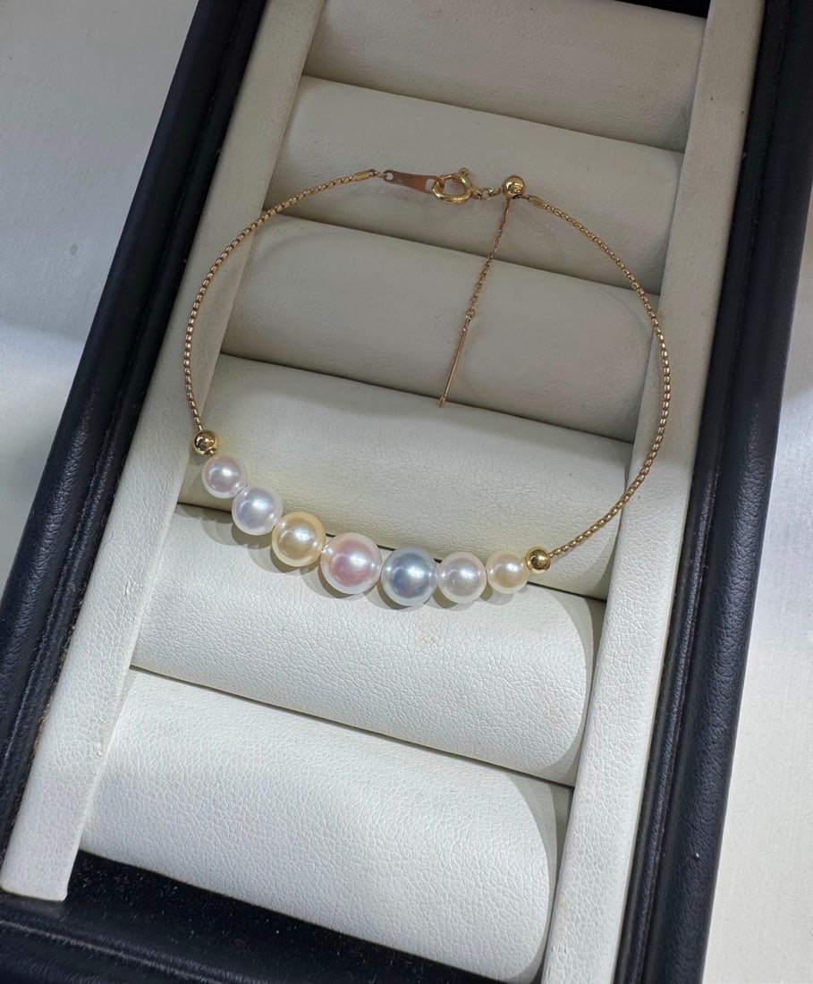 18K Gold Akoya Pearl Bouncy Bracelet - 3