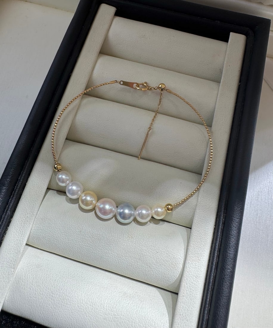 18K Gold Akoya Pearl Bouncy Bracelet - 4