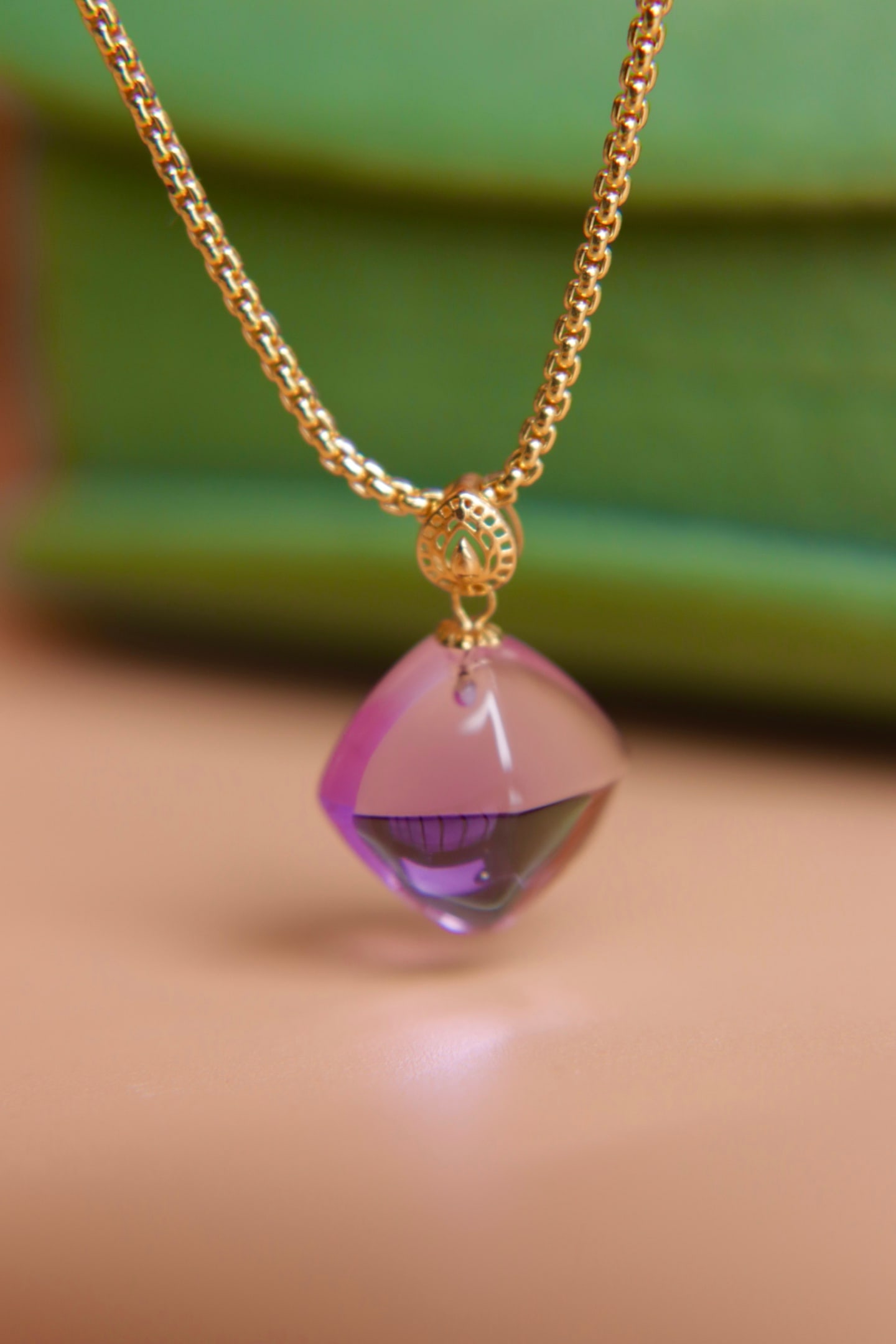 18K Gold Amethyst Pendant - 7
