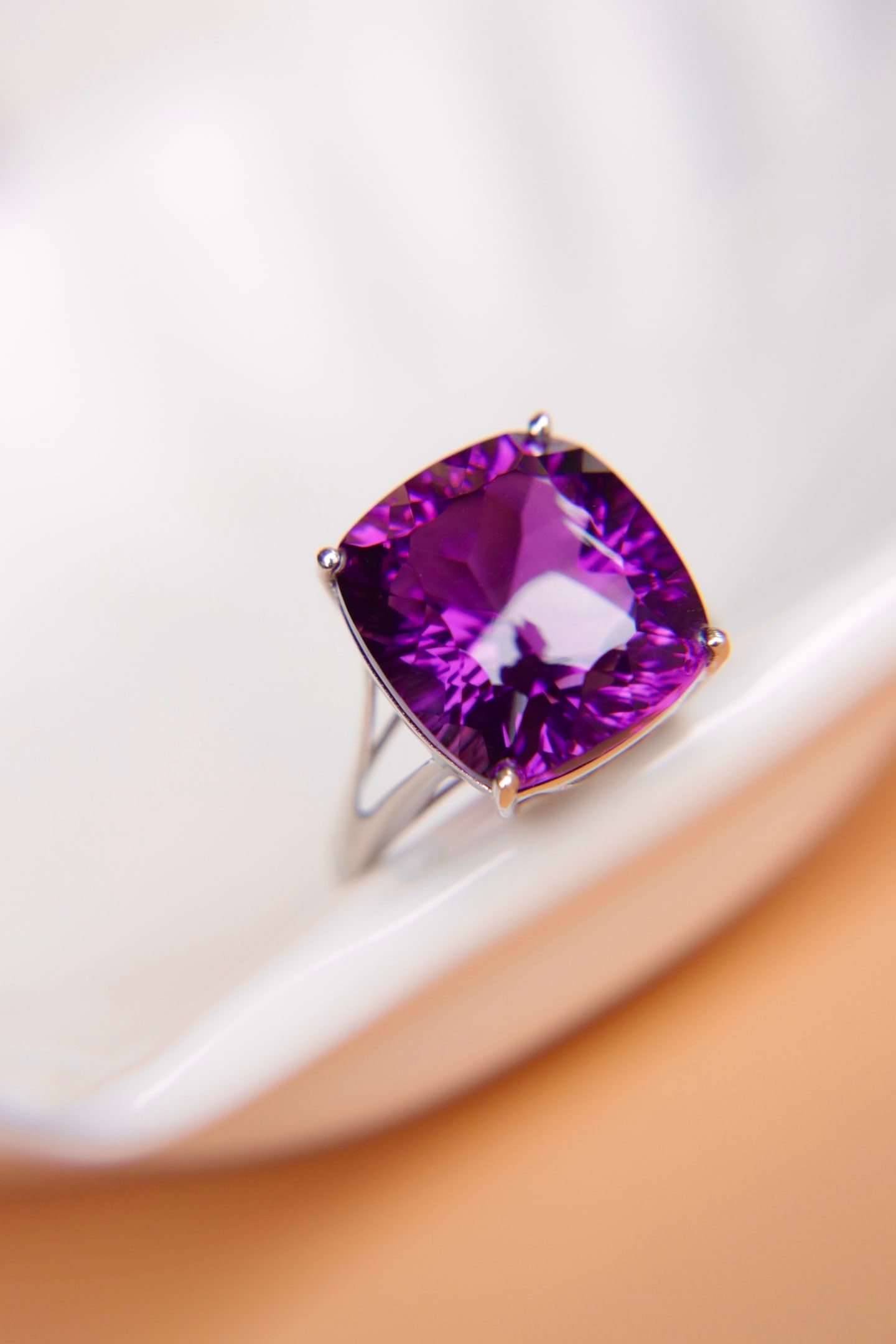 18K Gold Plated Amethyst Ring - 3