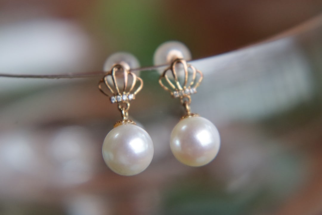 18k Gold Plated Natural Freshwater Pearl Earrings - 6