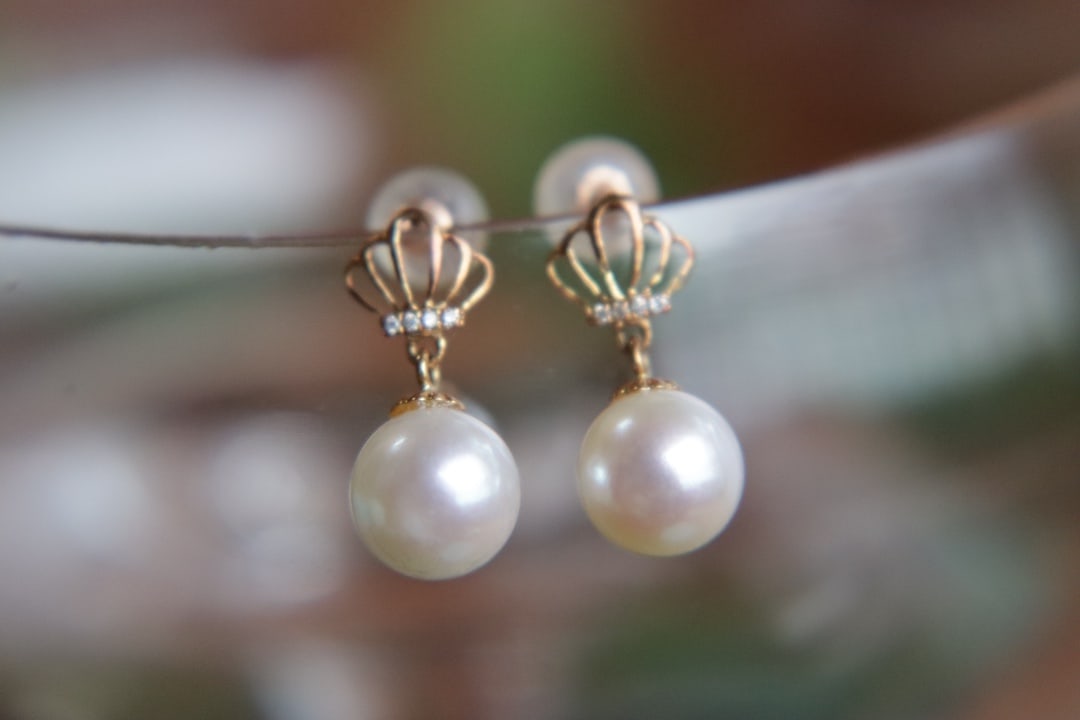 18k Gold Plated Natural Freshwater Pearl Earrings - 7