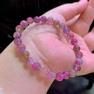 Watermelon Tourmaline Bracelet: Watermelon Tourmaline bracelet, let the colorful brilliance light up your everyday, wherever you go, you are the focus! Weight 15.09g, size about 7.5mm. Reserve: $600.00 Shipping: Domestic: Shipping r