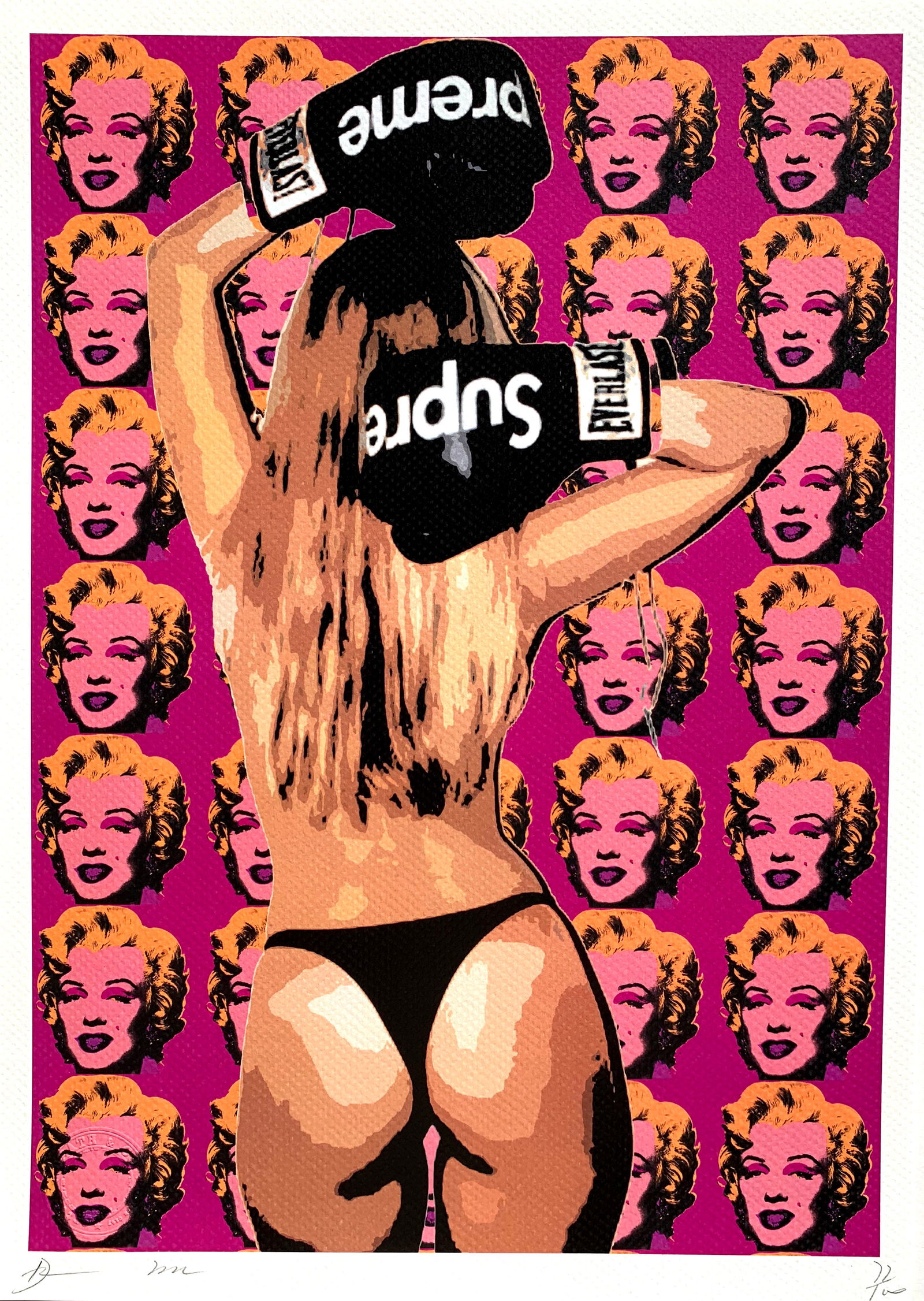 Death NYC Everlast Marilyn: Title:Death NYC Everlast Marilyn Date/Period:Death NYC Everlast Marilyn Materials:Giclee on Fine art 300 gsm paper Size:17 3/4 x 12 1/2 inches Description:Artist: Death NYC, limited edition giclee on