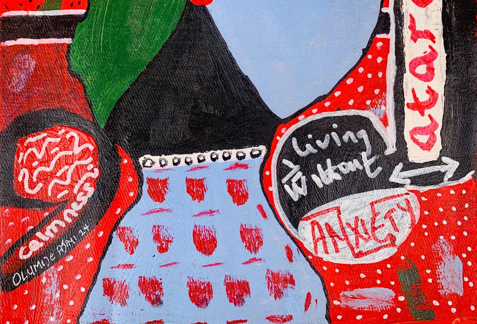 Olumide Ajayi, Ataraxia -21st Century, Contemporary, Abstract, Pop Culture, Anxiety, Miniature, 2024 - 10