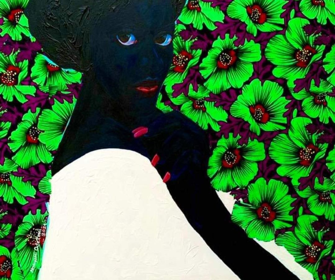 Abayomi Odetomi, Pearl - 21st Century, Contemporary, Figurative, Portrait, Women, Love, Floral, 2024 - 3