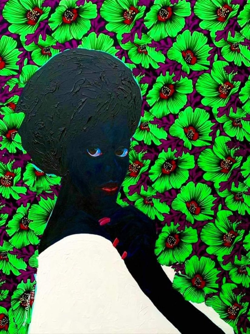 Abayomi Odetomi, Pearl - 21st Century, Contemporary, Figurative, Portrait, Women, Love, Floral, 2024 - 5