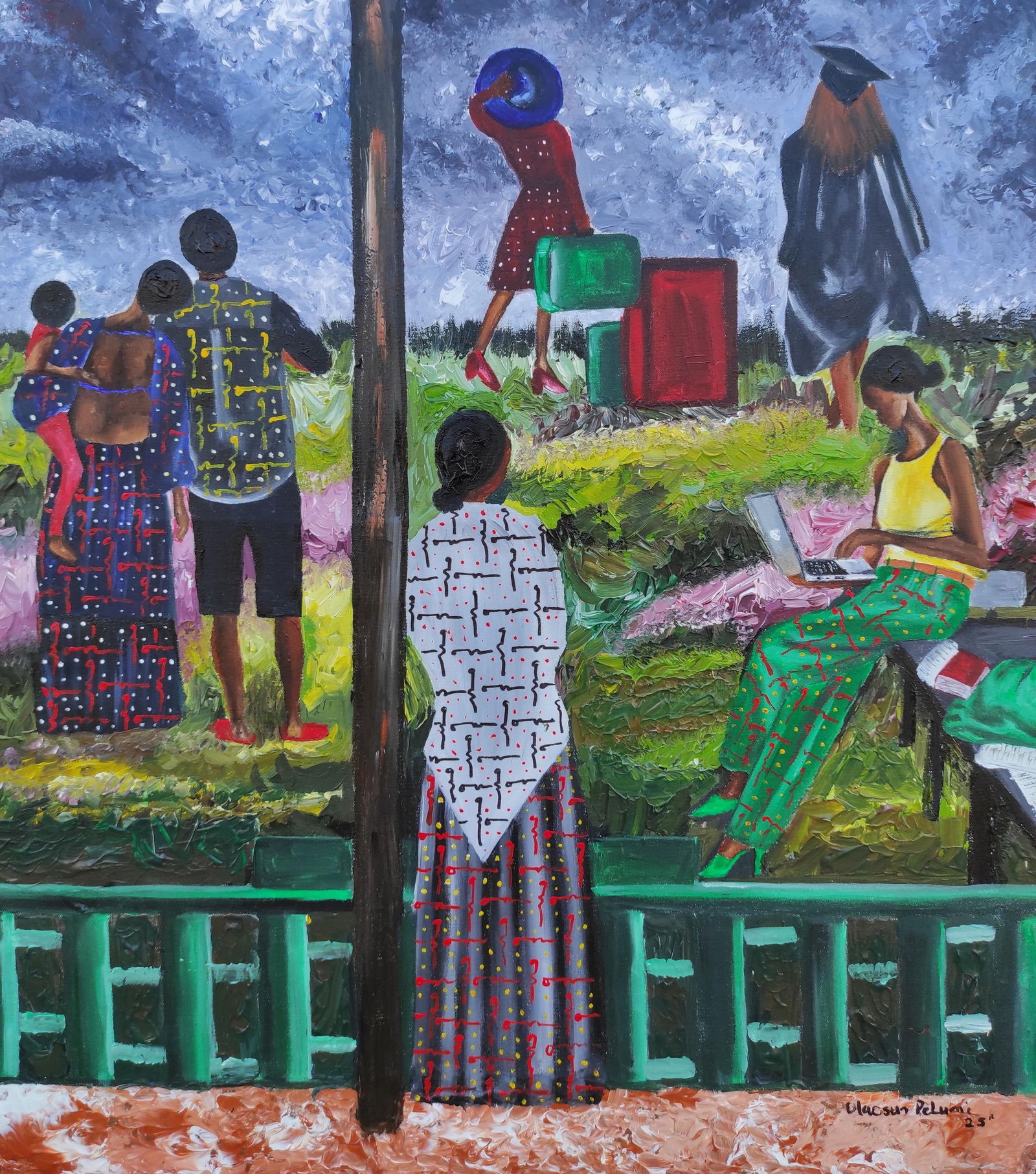 Olaosun Oluwapelumi, In Between Period -21st Century, Contemporary, Figurative, People, Modern Life,