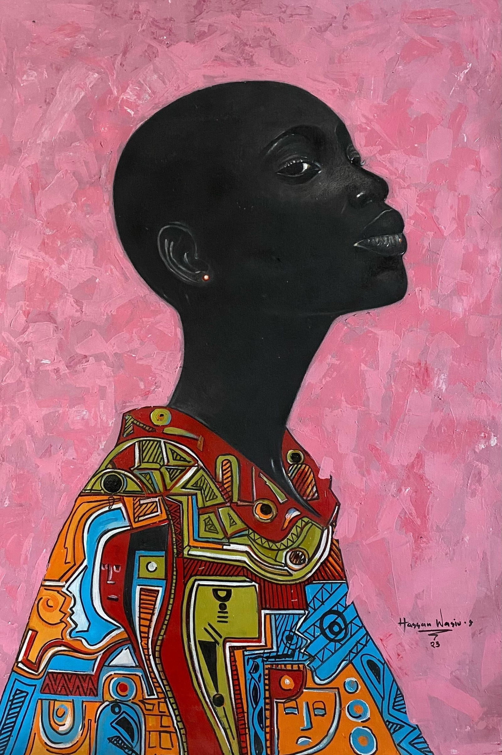 Wasiu Sunday Hassan, Bald is Beautiful -21st Century, Contemporary, Figurative Portrait, Africa - 5