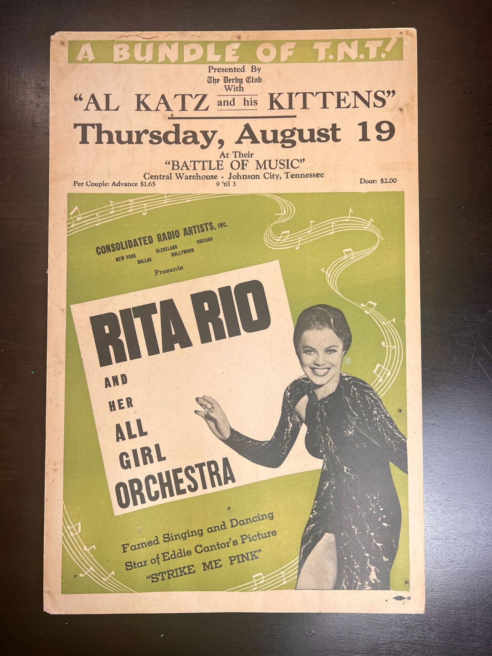 Rita Rio & Her All Girl Orchestra (1939) US Window Card Music Poster: Title: Rita Rio & Her All Girl Orchestra (1939) US Window Card Music Poster Description: Rita Rio & Her All Girl Orchestra (1939) US Window Card Music Poster, Please refer to the attached photos to de