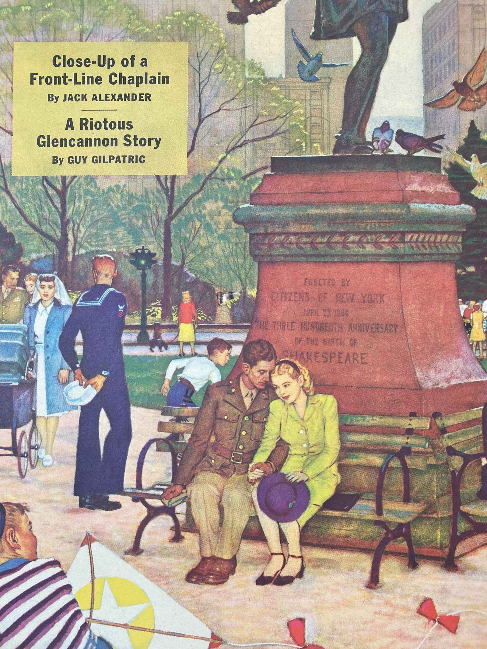 22x28 1945 Newstand Poster Saturday Evening Post - Art By Mead Schaeffer romance Under - 6