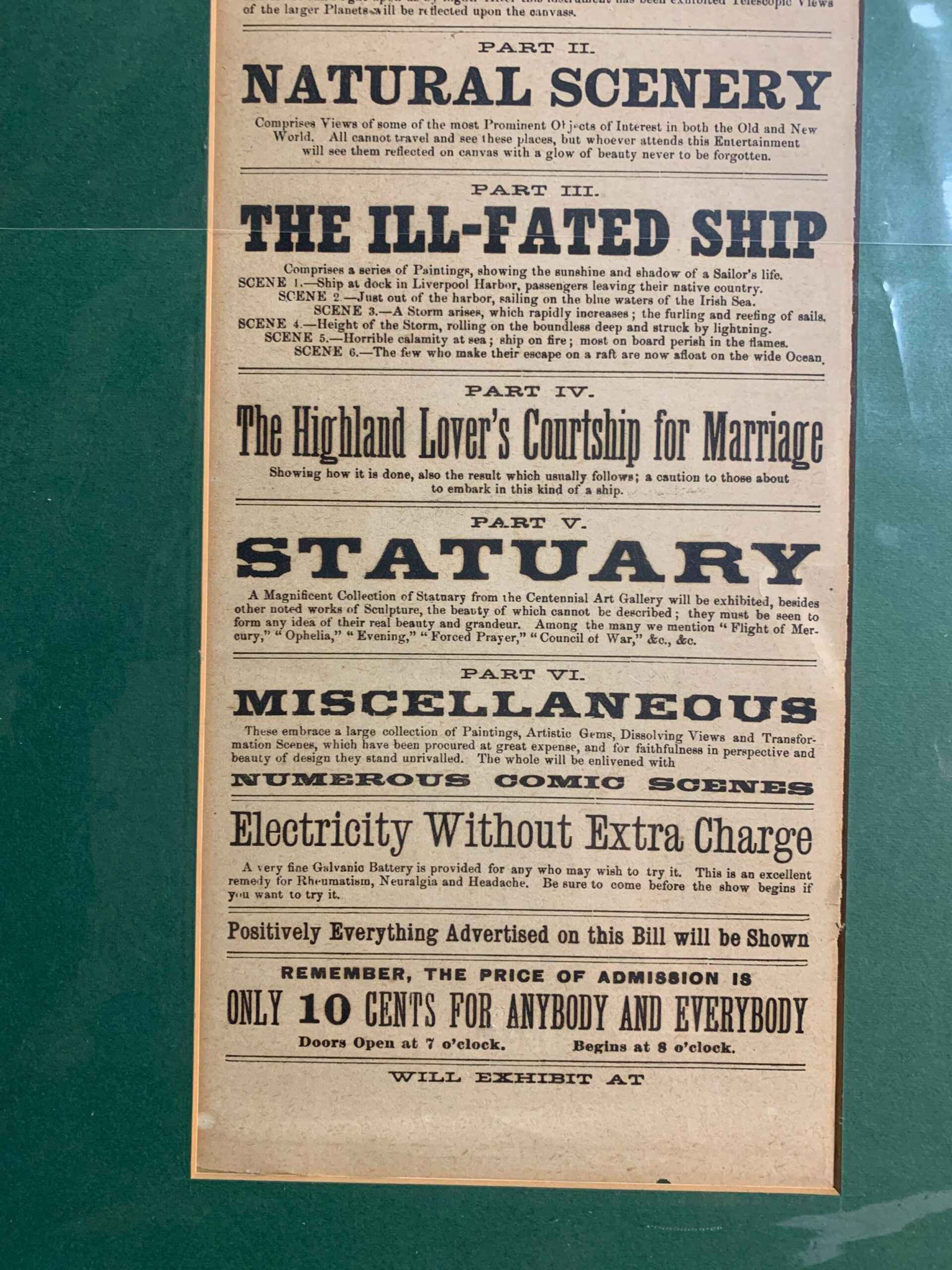 B.A. Bamber's Dime Show - The Wonders Of The World (1880) 6.5x27 US Poster - 4