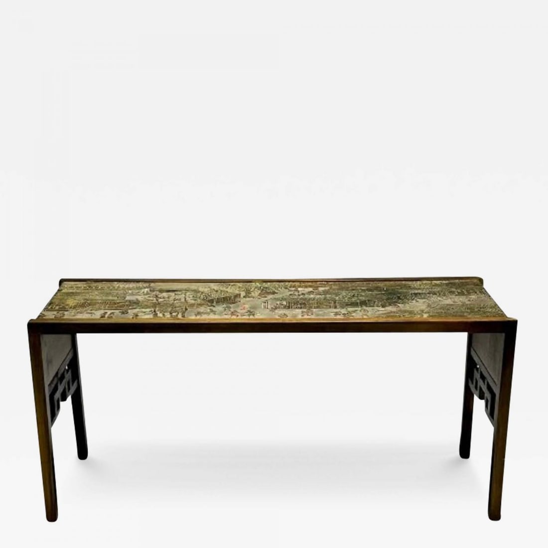 Philip & Kelvin LaVerne Mid-Century Modern Spring Festival Console Table, Bronze: Title: Philip & Kelvin LaVerne Mid-Century Modern Spring Festival Console Table, Bronze Description: Philip & Kelvin LaVerne, American Mid-Century Modern, 'Spring Festival' Console Table, Bronze, c. 1