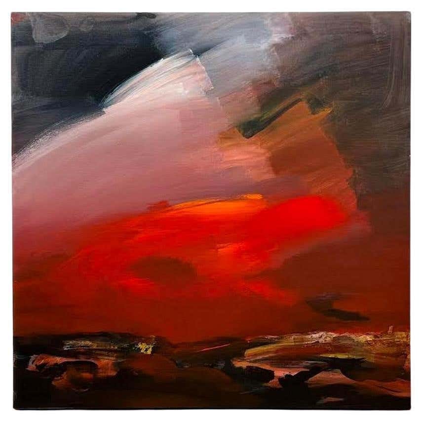 Red Sky Oil on Canvas by Jerome Gastaldi #1: Title: "Red Sky" Oil on Canvas by Jerome Gastaldi #1 Description: This painting features a red sky (as Gastaldi named it) and it is part of 3. The #2 one is featuring a yellow sky and the third one is