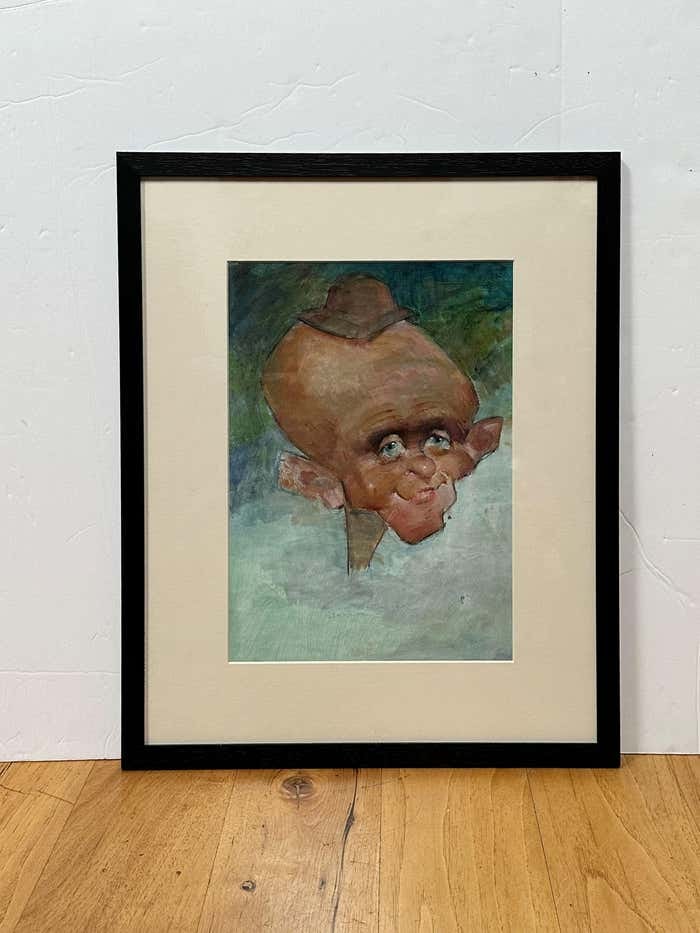 Caricatural Portrait - Gouache on Paper by Max Turner (1 of 5)