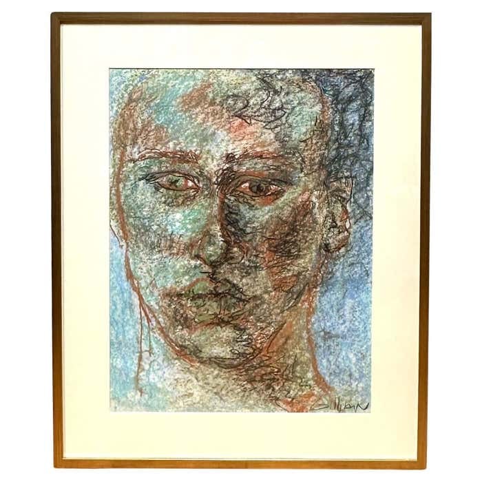 Modern Colored Pencil Drawing Portrait by Gillian Lefkowitz: Title: Modern Colored Pencil Drawing Portrait by Gillian Lefkowitz Description: The artwork features a portrait of a woman made with various colored pencils. It is signed by the artist Gillian Lefkowi