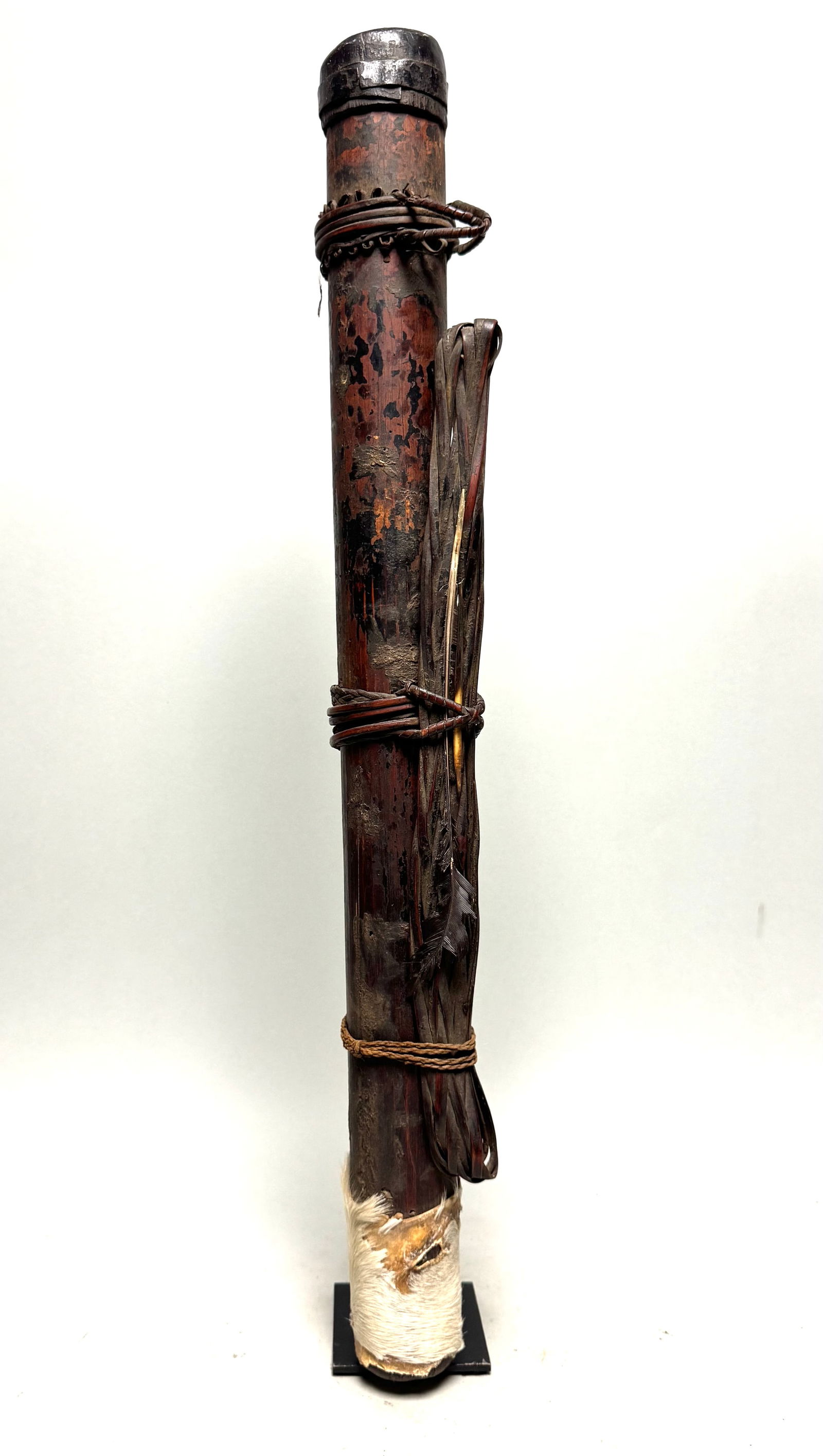 Naga arrow and dart container - India: Title: Naga arrow and dart container - India Description: Naga dart and arrow container, made of bamboo with a rattan strap, belonging to the feared headhunters of the Nagaland region of India.It is d