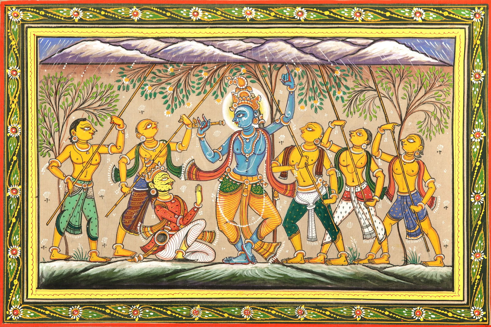 Krishna lifts Mount Gobardhan (1 of 1)