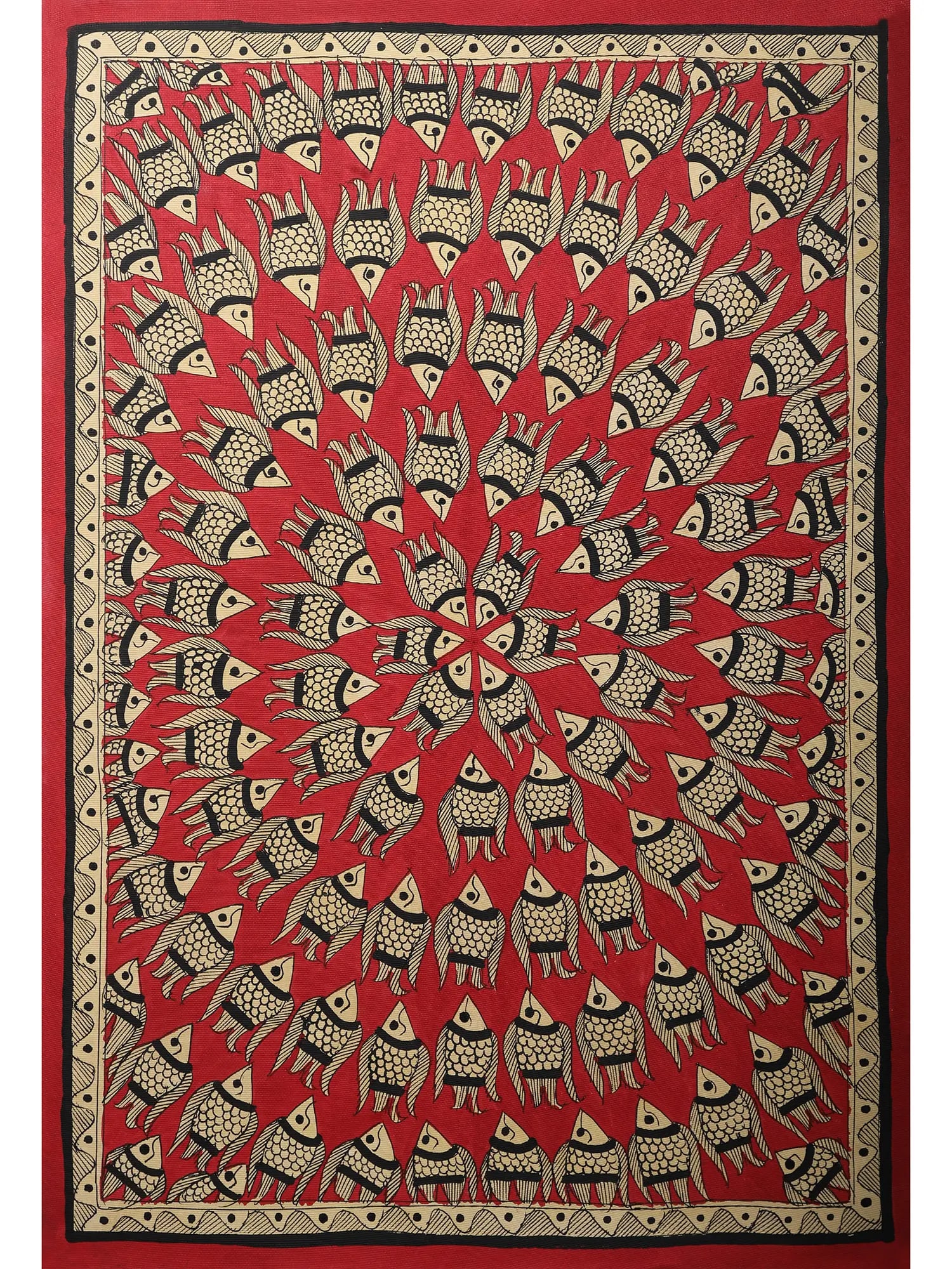 A Vibrant Depiction of the Ras Leela This captivating Madhubani painting, titled "Ras Leela,": Title: A Vibrant Depiction of the Ras Leela This captivating Madhubani painting, titled "Ras Leela," transports you to the heart of a timeless Indian mythological tale. The artwork masterfully depicts