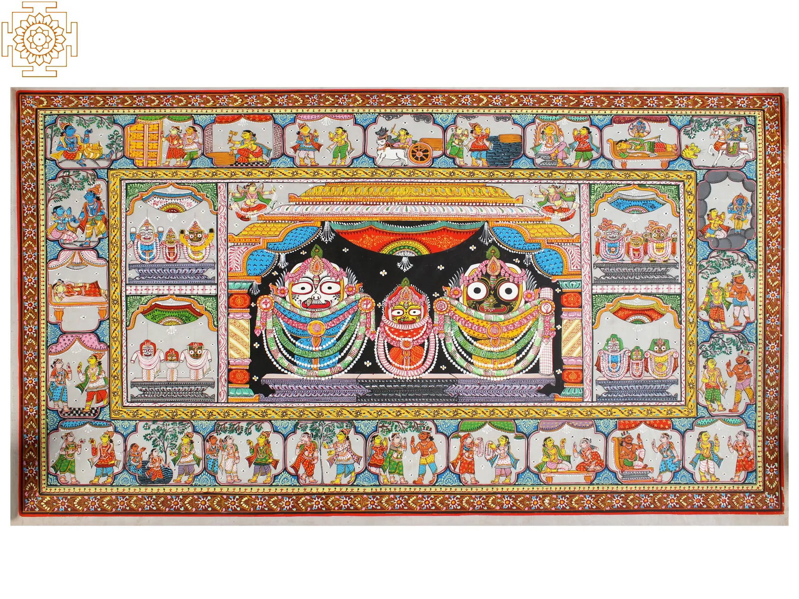 Hindu Deities Jagannatha Balabhadra and Subhadra | Patta Painting | Odisha Art (1 of 5)