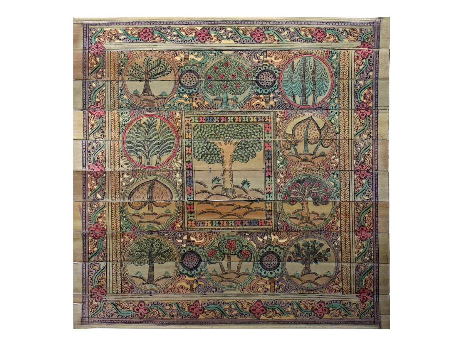 Tree Series 129: Title: Tree Series 129 Description: Specifications WRB564 Paata painting from Orissa 13 inch Height X 13 inch Width Weight 300 gm Reserve: $65.00 Shipping: Domestic: Shipping rates