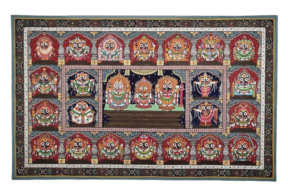 39" x 24" Various Shringar of Jagannath Patachitra Painting | Handmade | Traditional Color | (1 of 4)