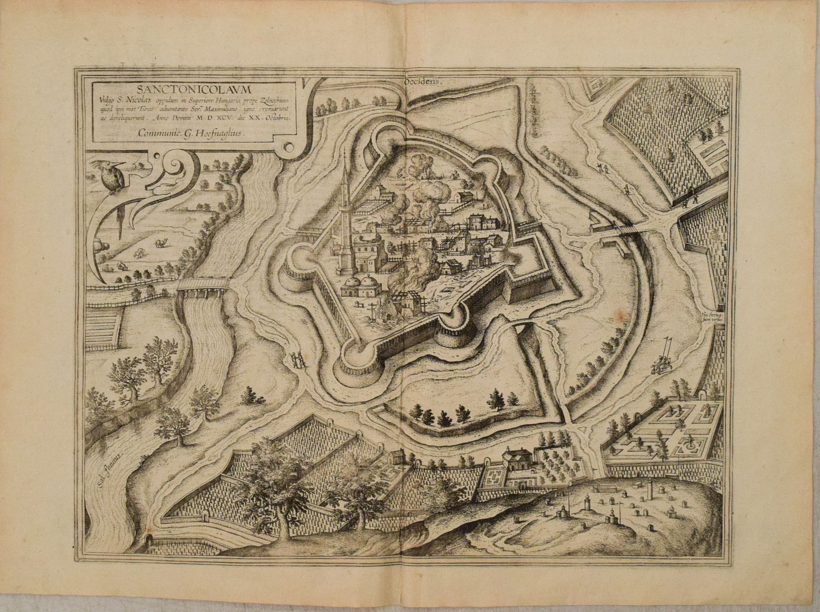 1575 Braun and Hogenberg View of Hungarian Torokszentmiklos -- Sanctonicolaum Vulgo S. Nicholas (1 of 1)
