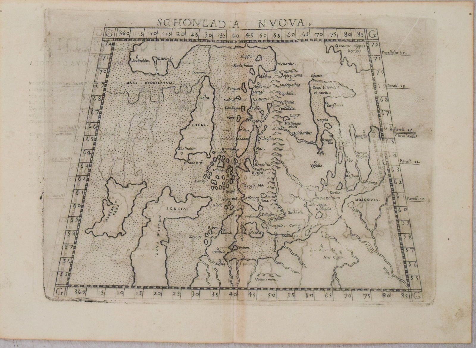 1574 Ruscelli Map of Scandinavia and Northern Europe -- Schonladia Nuova (1 of 1)