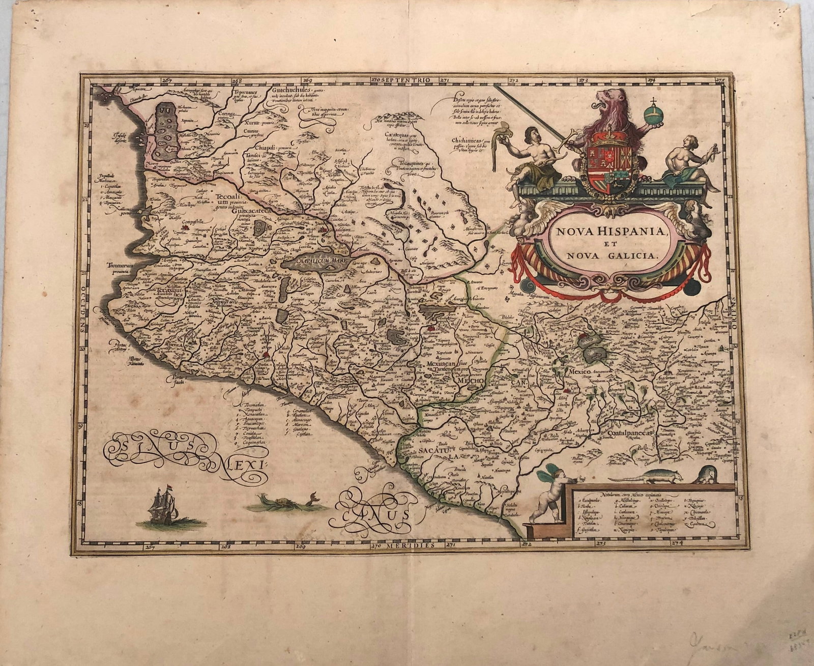 1636 Jansson Map of Central and Western Mexico -- Nova Hispania et Nova Galicia (1 of 1)