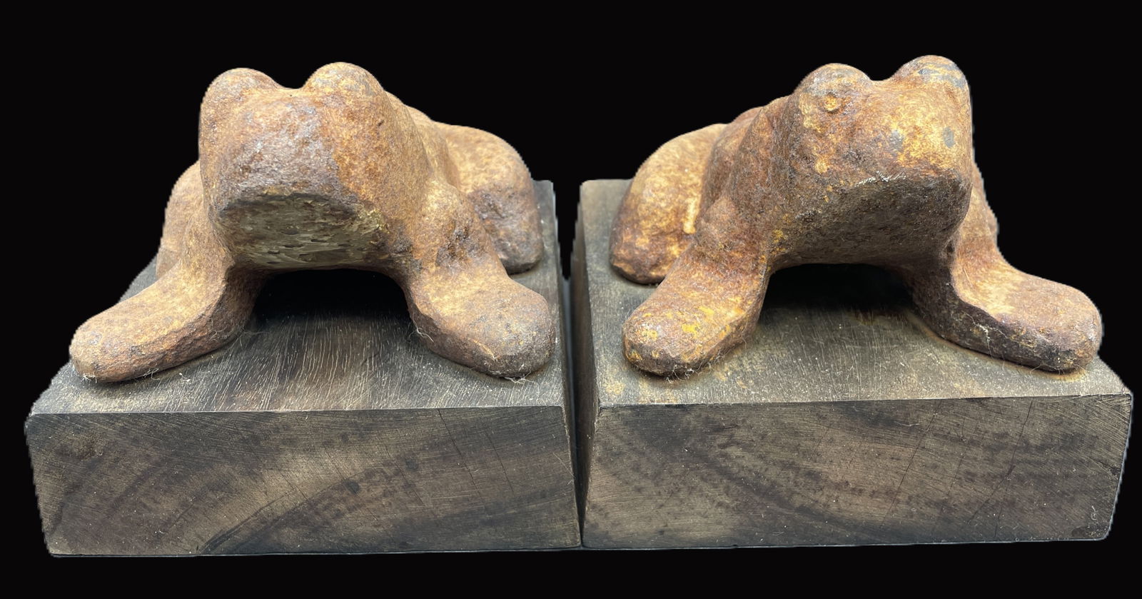 Pair of Cast Iron Frog Bookends Décor - 2