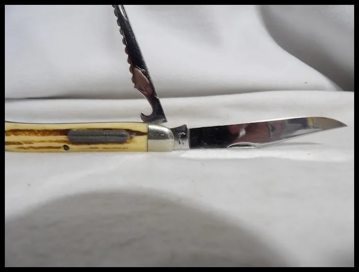 Queen Cutlery Co. #46 Toothpick Fish Knife in Winterbottom Bone - 3