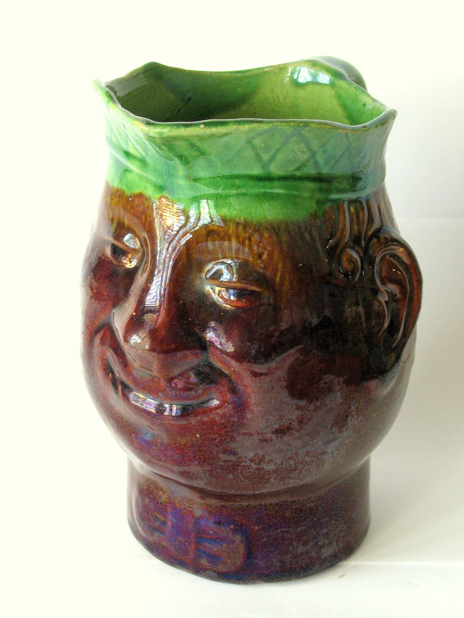 Antique pottery Toby pitcher.: Title: Antique pottery Toby pitcher. Date/Period: 1900's Dimension: 8 1/2” high Additional Information: Nice antique pottery Toby pitcher in great all original patina & condition. Shipping: Dome