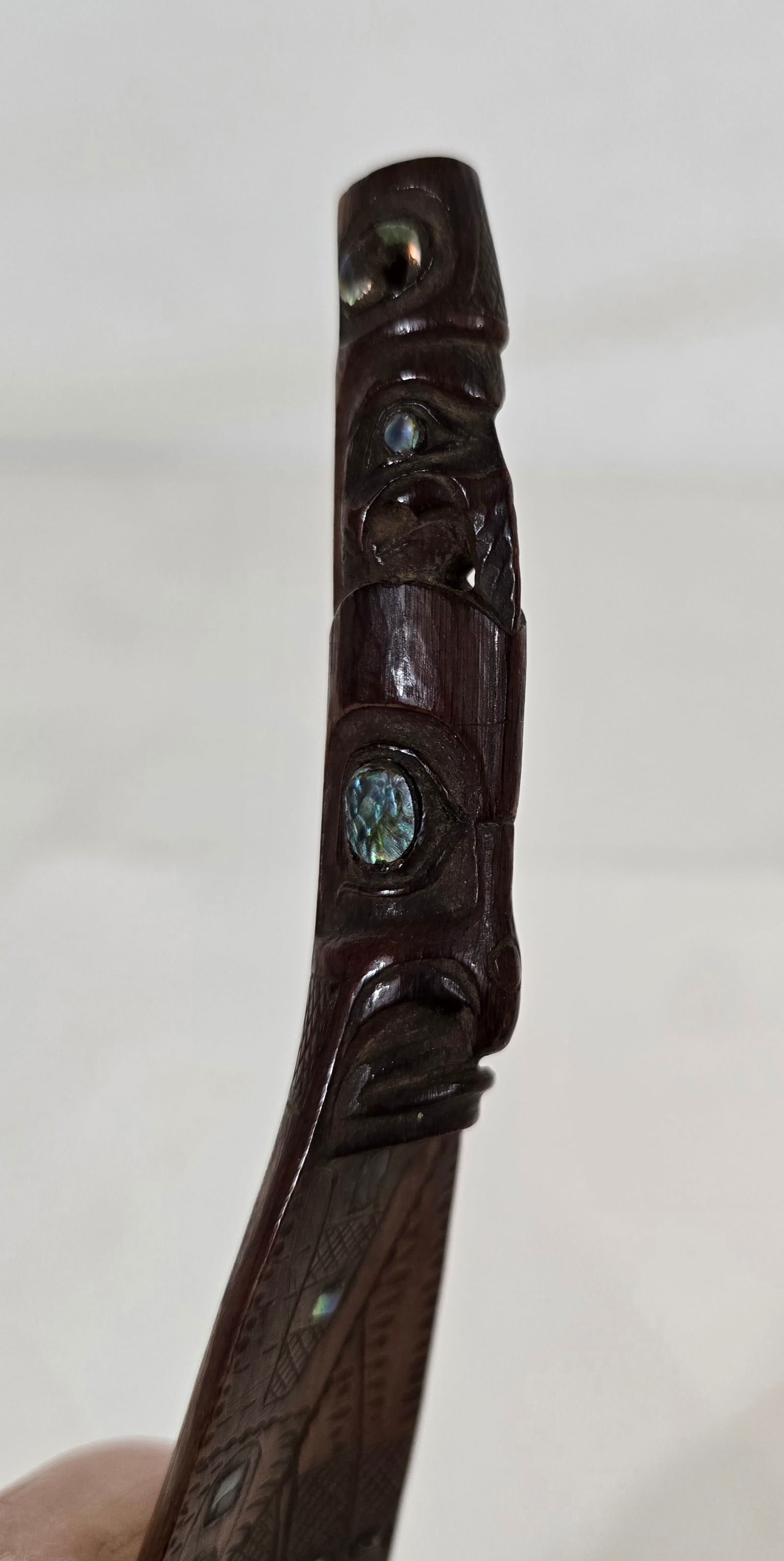 Haida carved horn spoon - 4