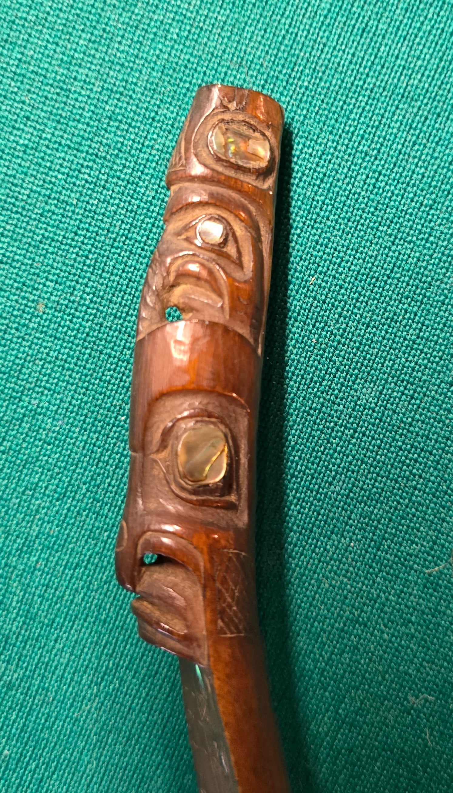 Haida carved horn spoon - 7