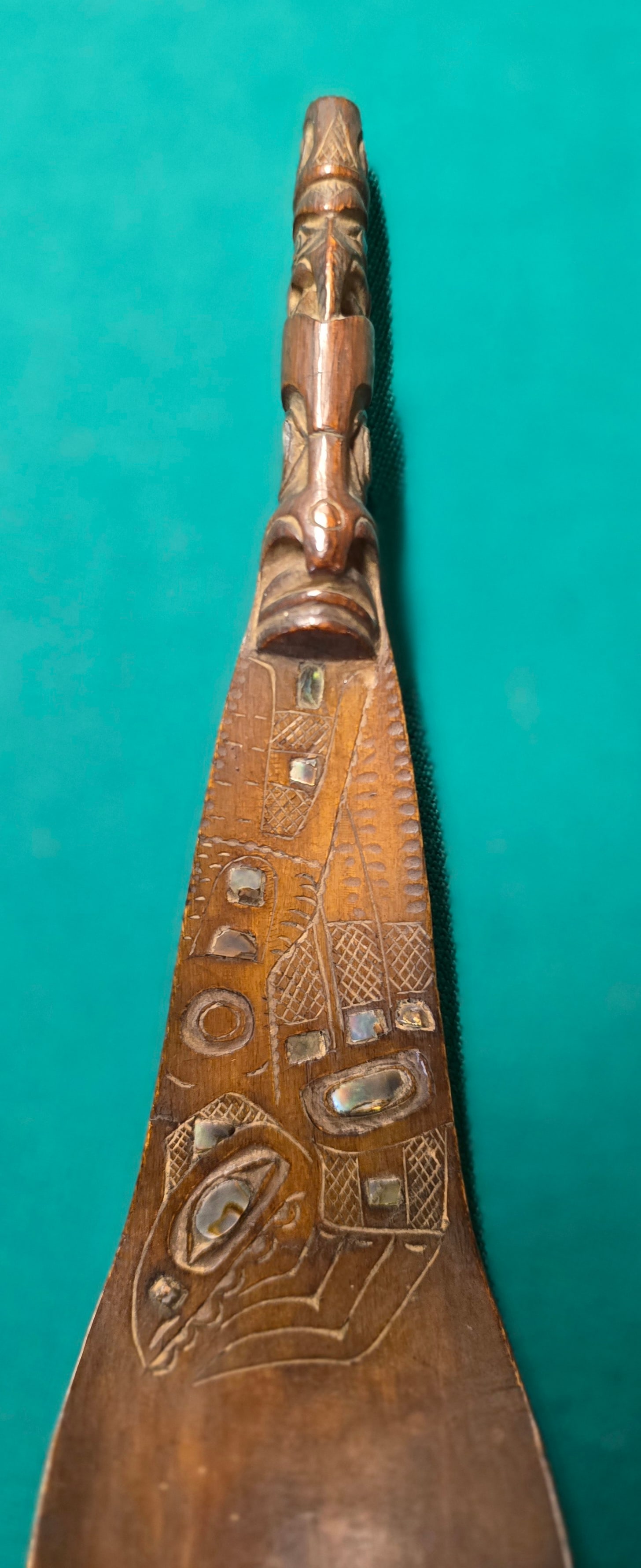 Haida carved horn spoon - 9