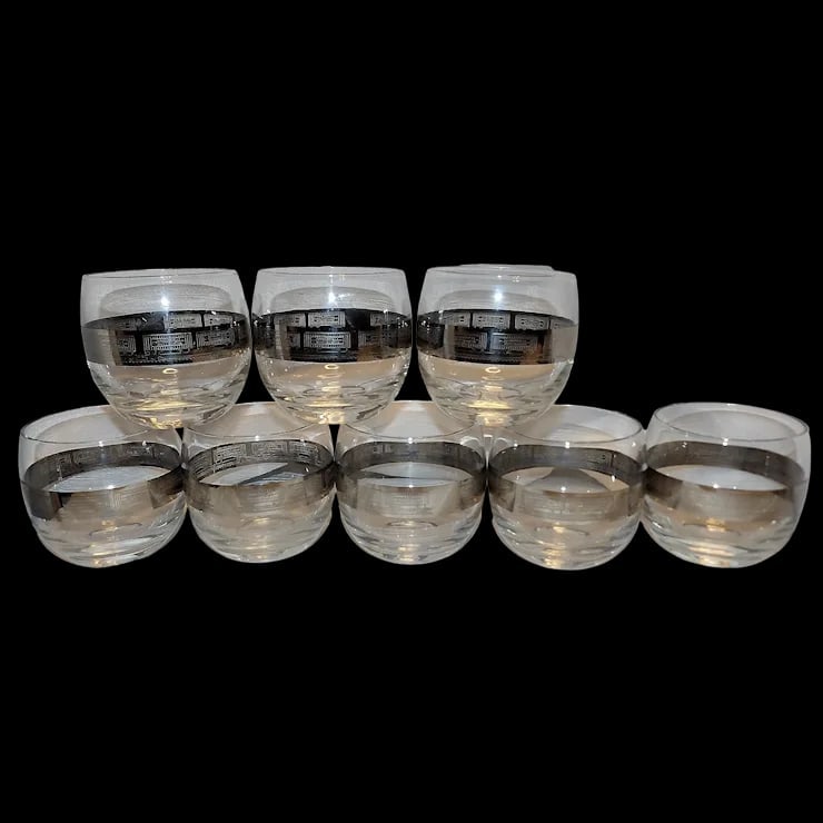 8 Vintage Roly Poly MCM Old Fashion Silver Railroad Car Stamped Universal: This set of 8 Vintage Roly Poly MCM Old Fashion Silver Railroad Car Stamped Universal are in near MINT condition. No loss of silver or damage to railroad cars. They measure 3 ¼” x 3 ¼&