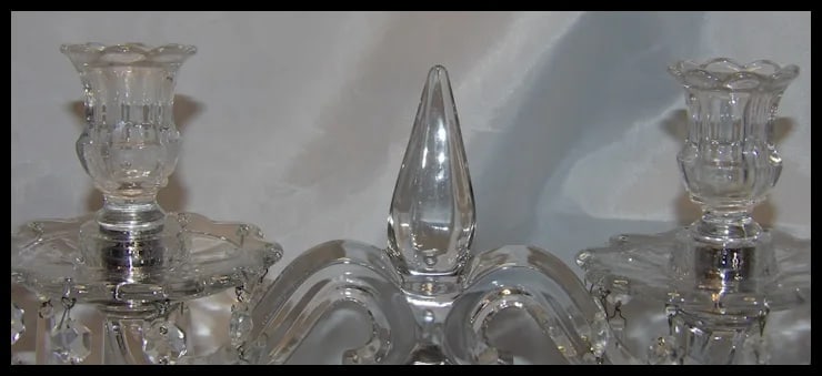 Heisey Old Williamsburg Candelabra #301 Two-Light with Prisms - 7