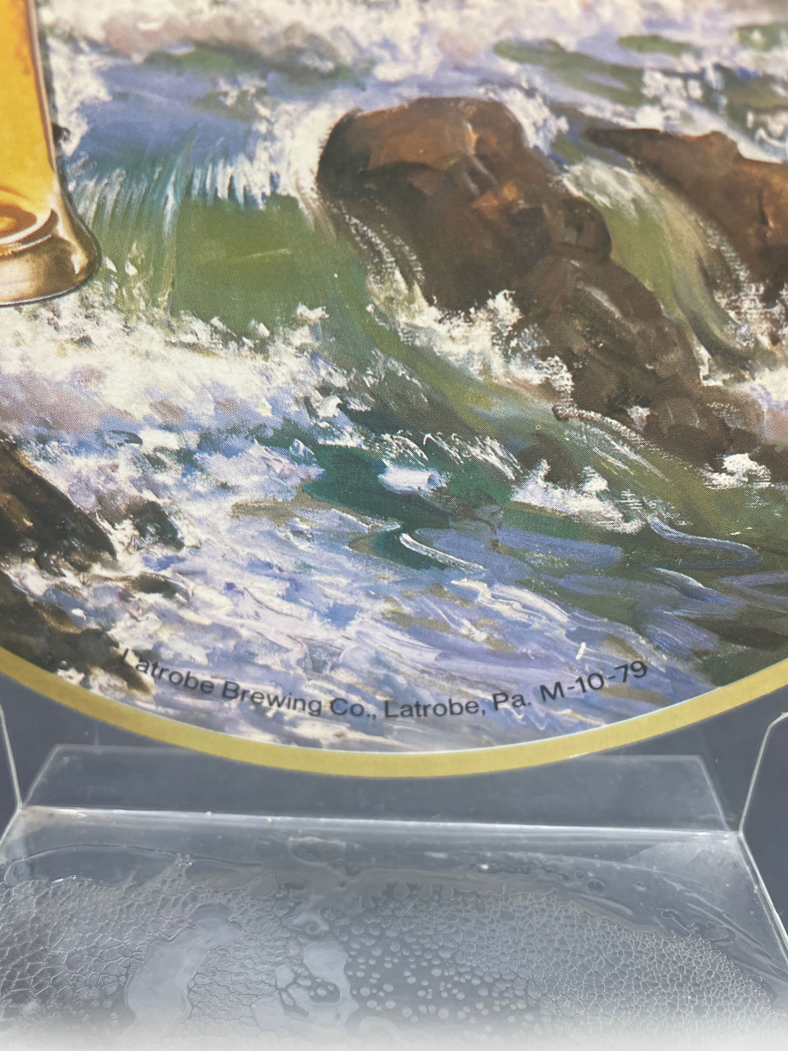 1970s RARE ROLLING ROCK PREMIUM BEER CLEAR PLASTIC NAPKIN HOLDER - 5