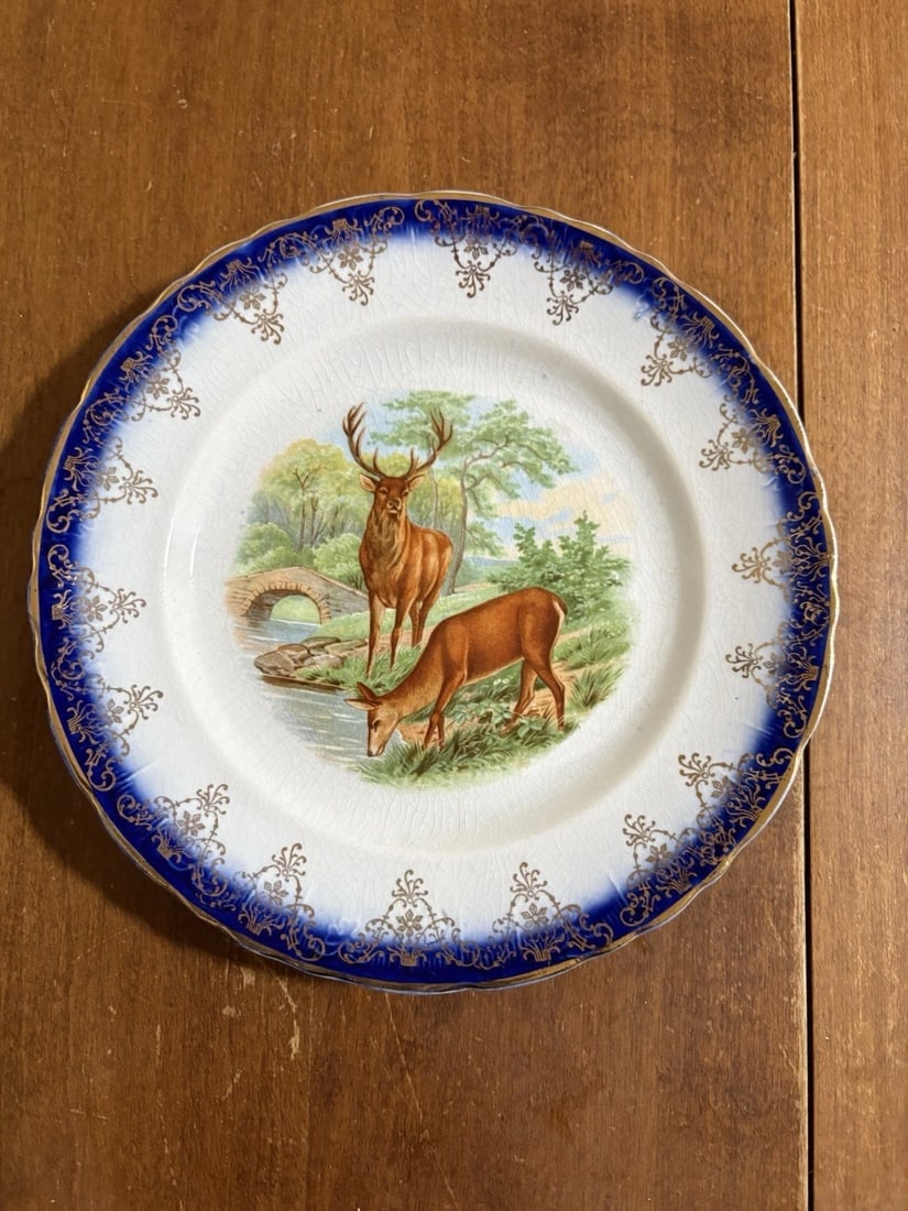 10 Flow Blue Stag Plates - 8