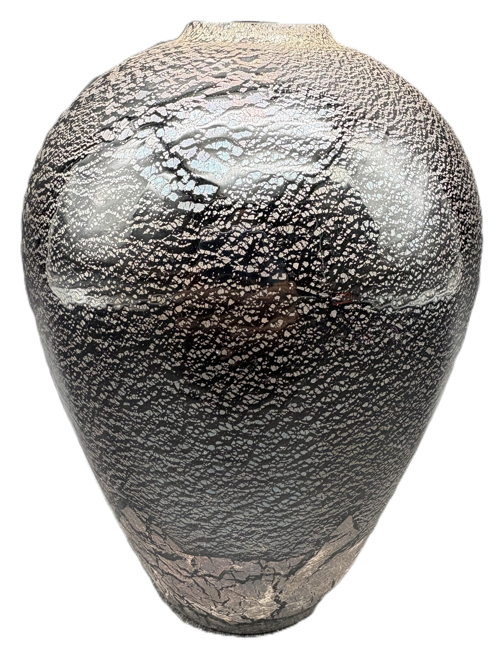 Vintage Larry Laso For Mikasa Black & Bronze Glaze Vase by Laslo Japan - 7" Tall