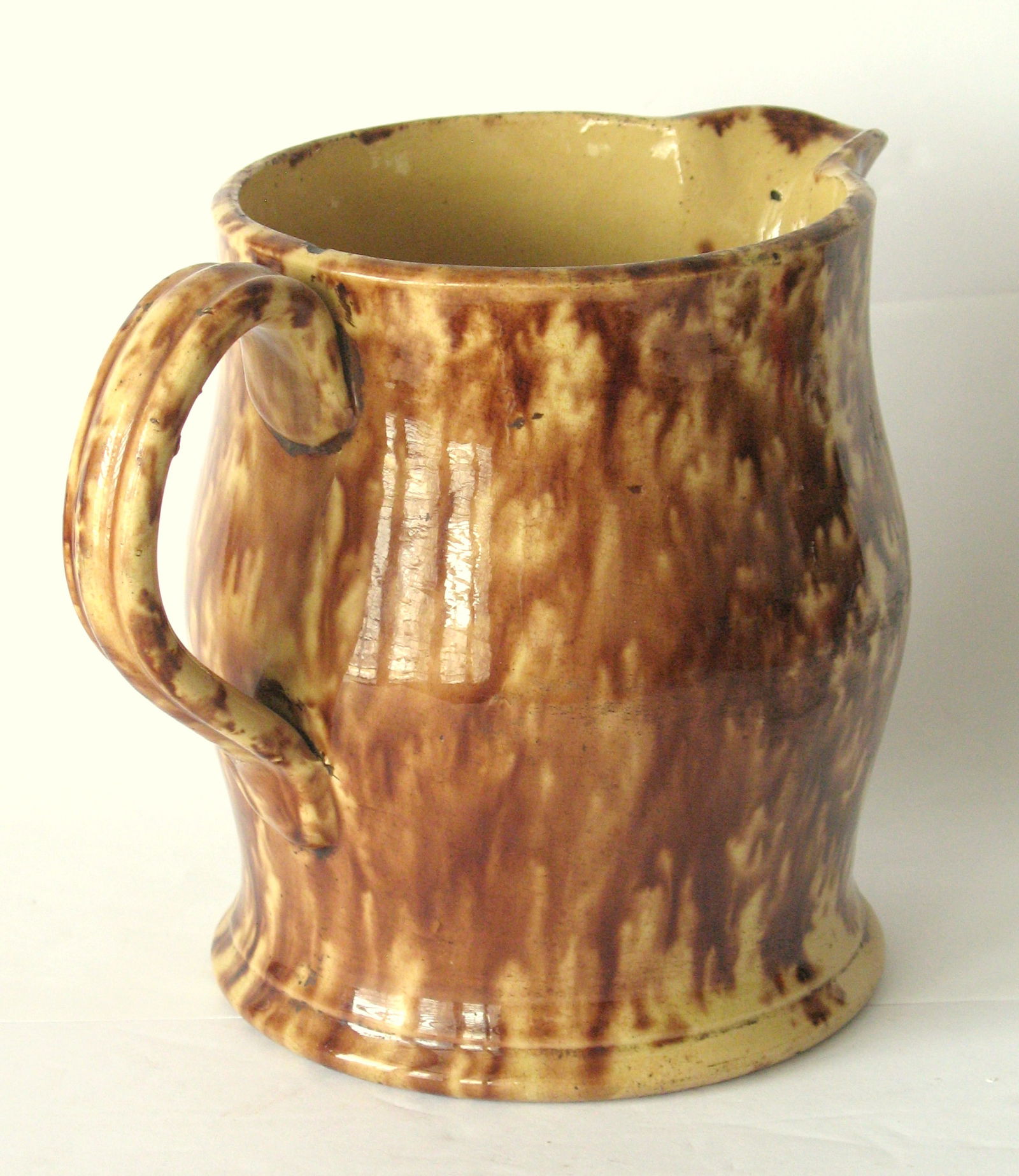 Antique yellow ware cream pitcher. - 3